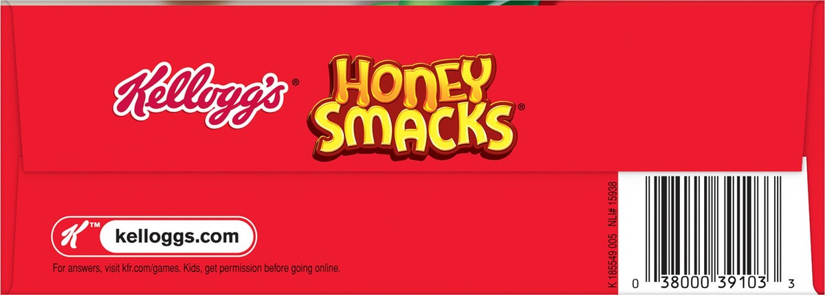 slide 3 of 8, Honey Smacks Kellogg's Honey Smacks Breakfast Cereal, Made with Whole Grain, Kids Snacks, Large Size, Original, 15.3oz Box, 1 Box, 15.3 oz