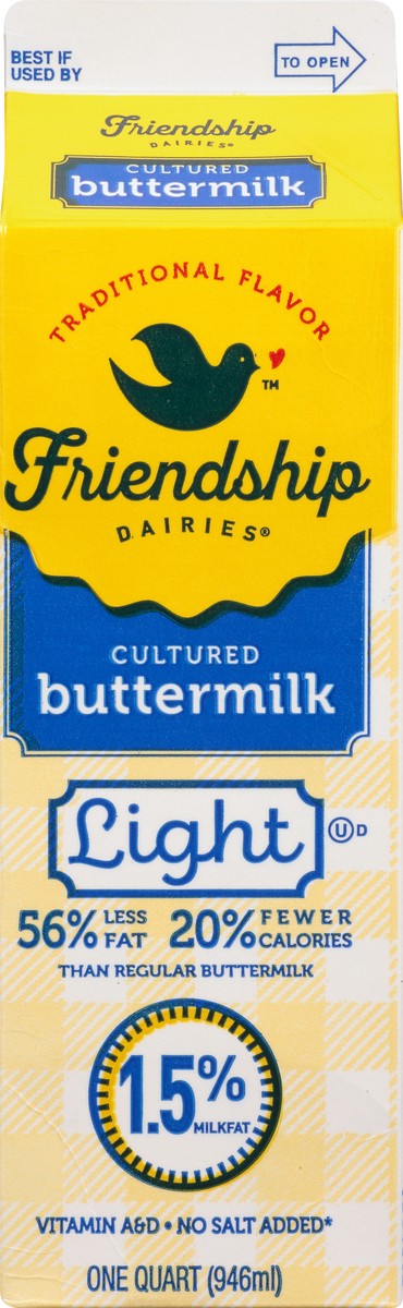 slide 3 of 13, Friendship Dairies Buttermilk, Traditional Flavor, Cultured, Light, 1 qt