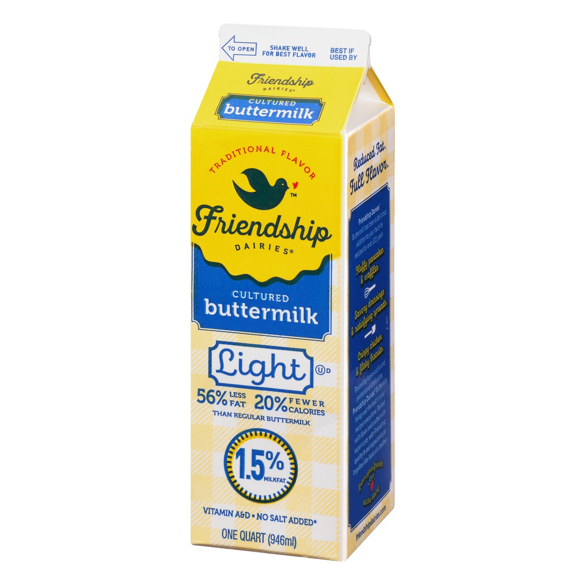 slide 9 of 13, Friendship Dairies Buttermilk, Traditional Flavor, Cultured, Light, 1 qt