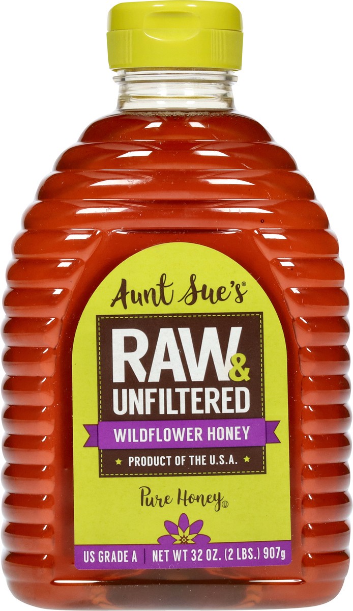 slide 8 of 9, Aunt Sue's Raw & Unfiltered Wildflower Honey 32 oz, 32 oz