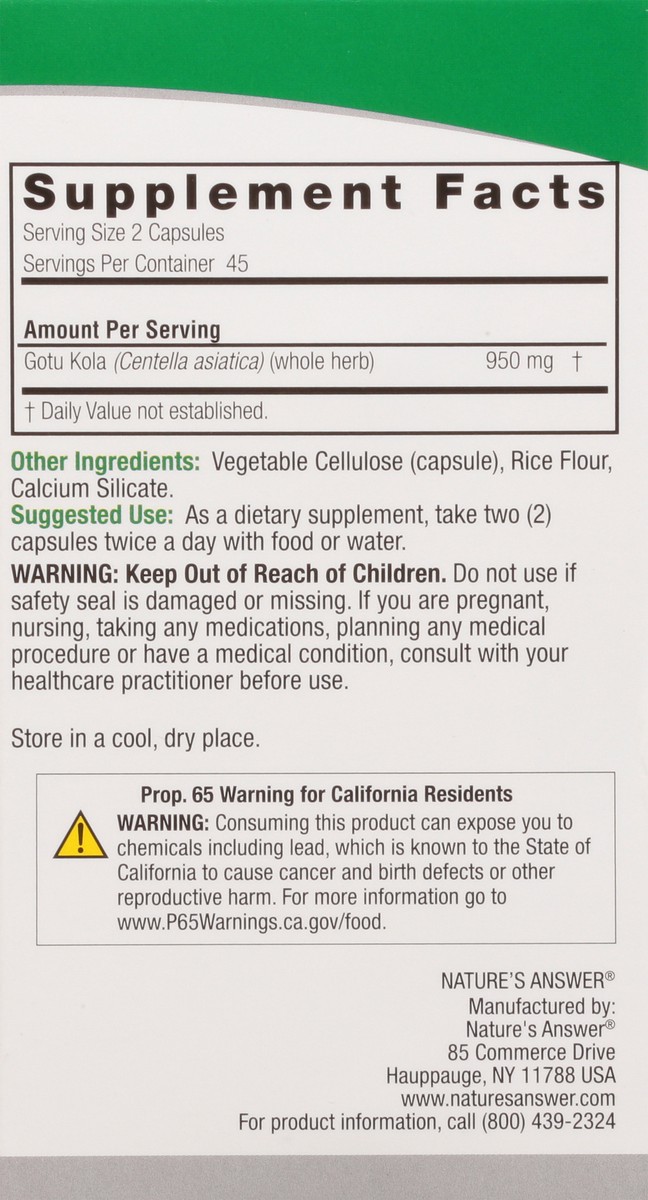 slide 7 of 13, Nature's Answer Natures Answer Gotu-kola Herb, 90 ct