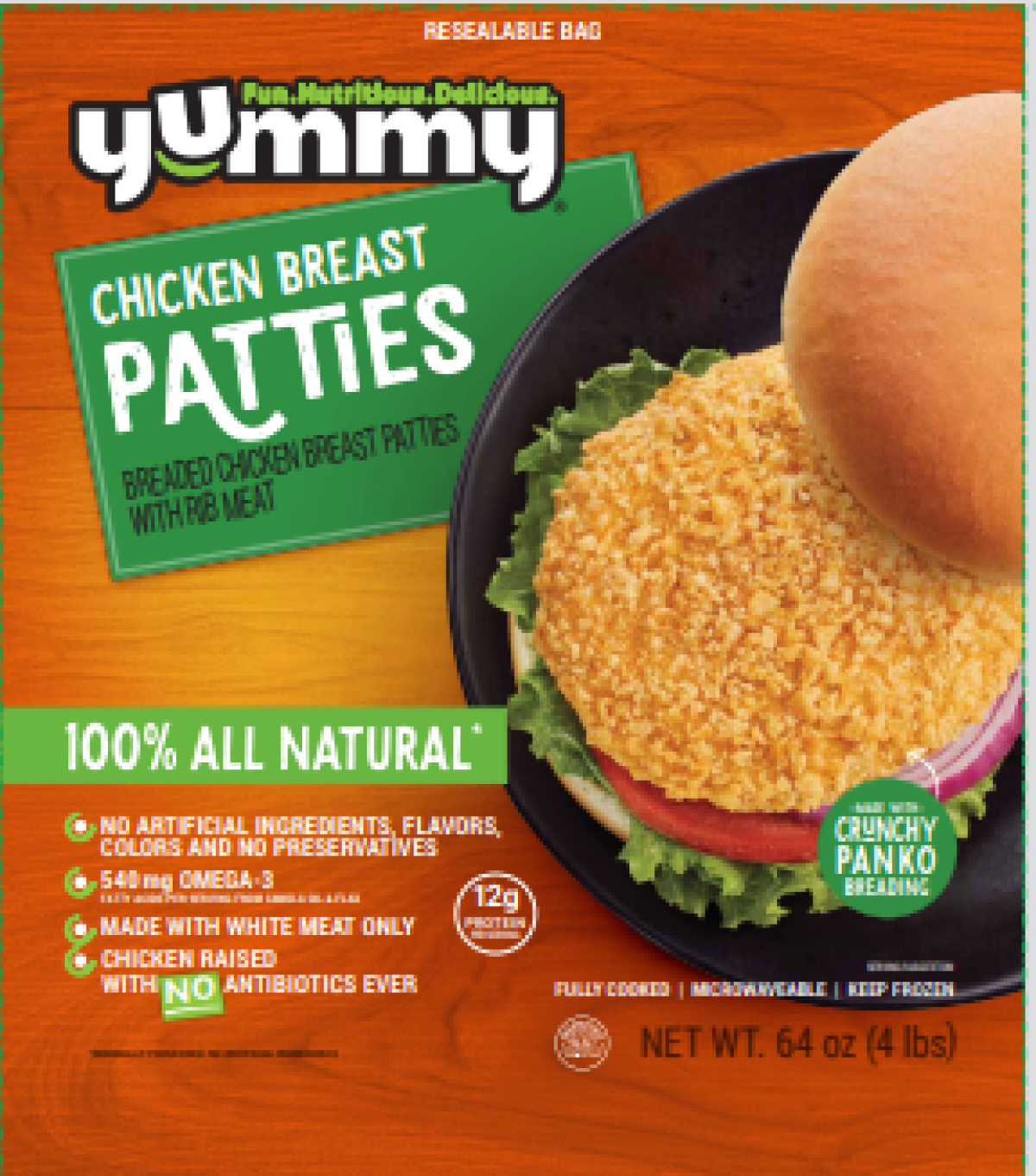 slide 1 of 1, Yummy Panko Breast Patties, 64 oz