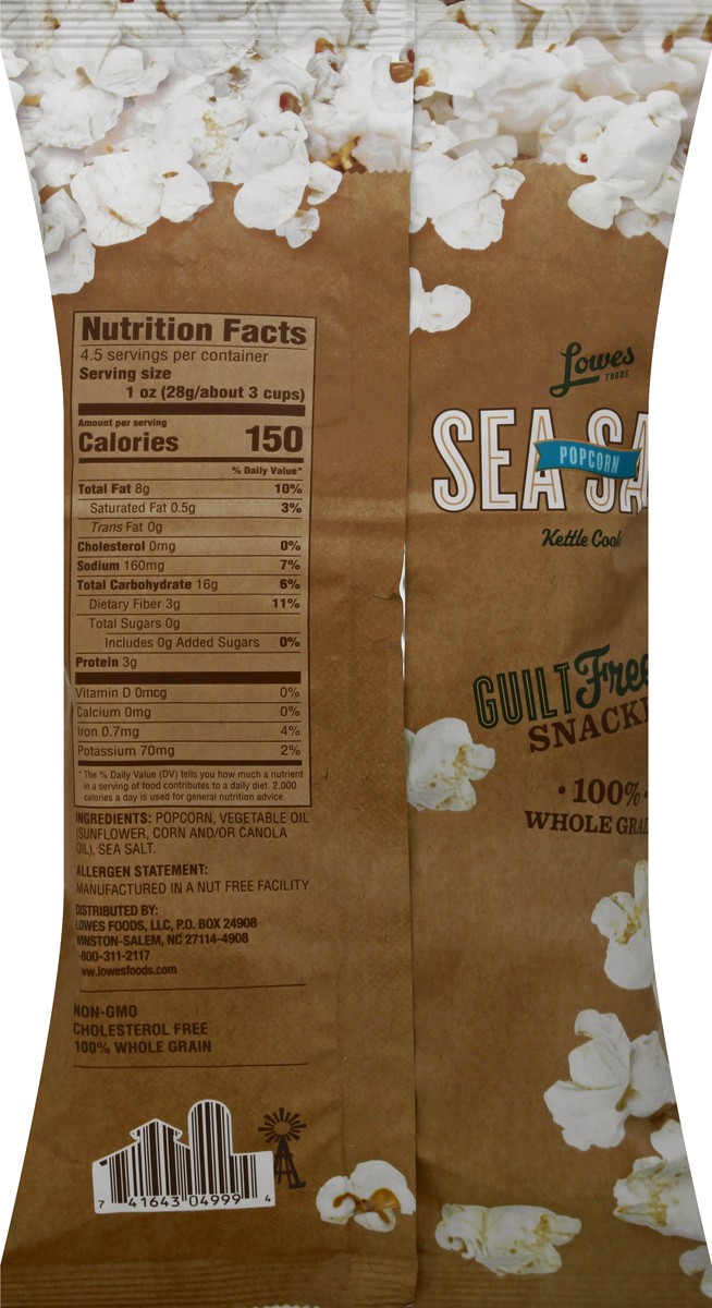 slide 3 of 10, Lowes Foods Sea Salt Kettle Cooked Popcorn, 4.5 oz