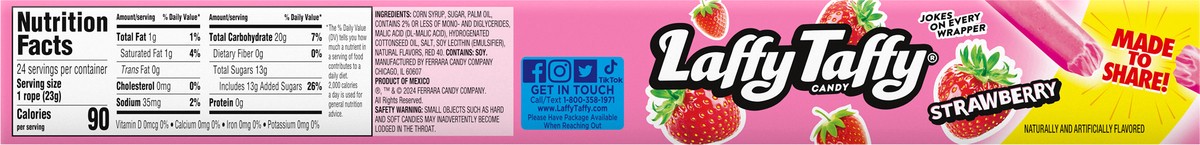 slide 4 of 13, Laffy Taffy Strawberry Candy 24 - 0.81 oz Ropes, 24 ct