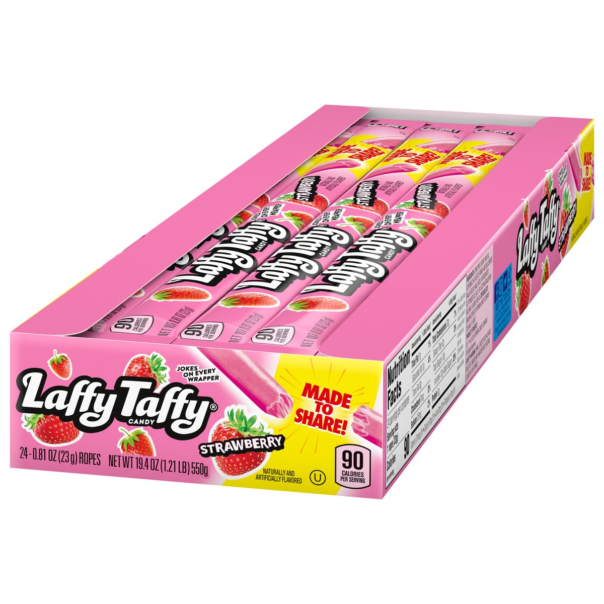 slide 10 of 13, Laffy Taffy Strawberry Candy 24 - 0.81 oz Ropes, 24 ct