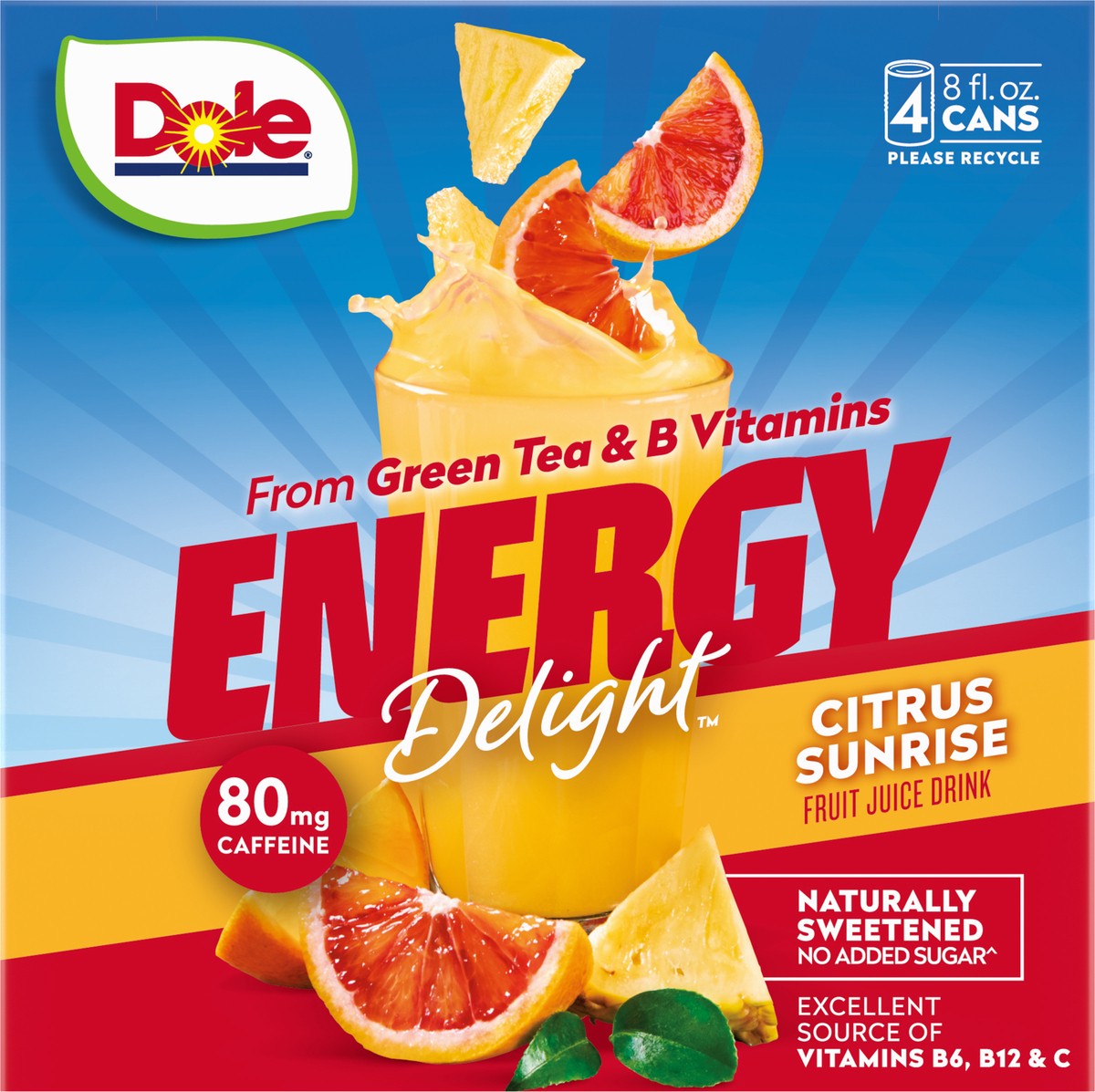 slide 7 of 9, Dole Energy Delight Citrus Sunrise Fruit Juice Drink - 4 ct, 4 ct