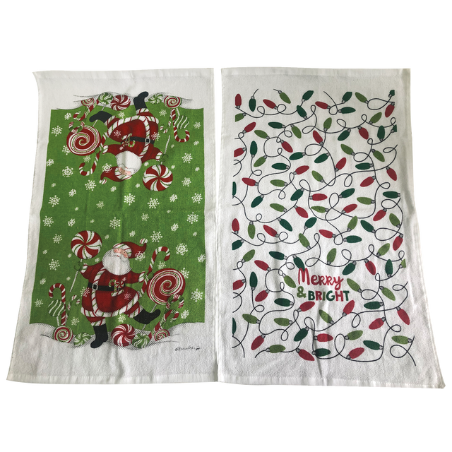 slide 1 of 1, X-Mas 2Pk Kitchen Towel, 1 ct