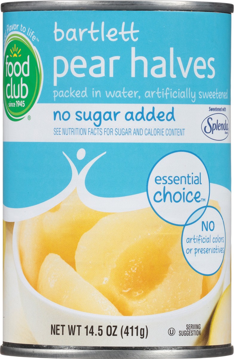 slide 4 of 14, Food Club Bartlett Pear Halves Packed In Water, 14.5 oz