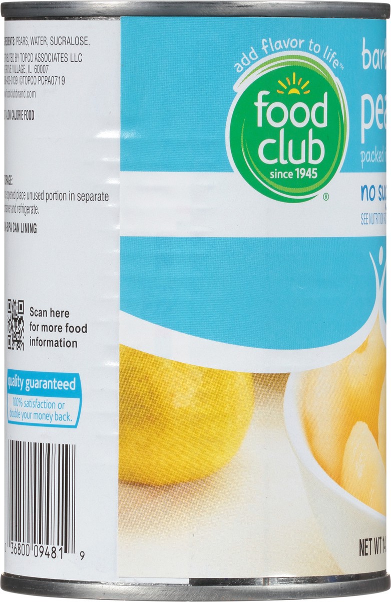 slide 9 of 14, Food Club Bartlett Pear Halves Packed In Water, 14.5 oz