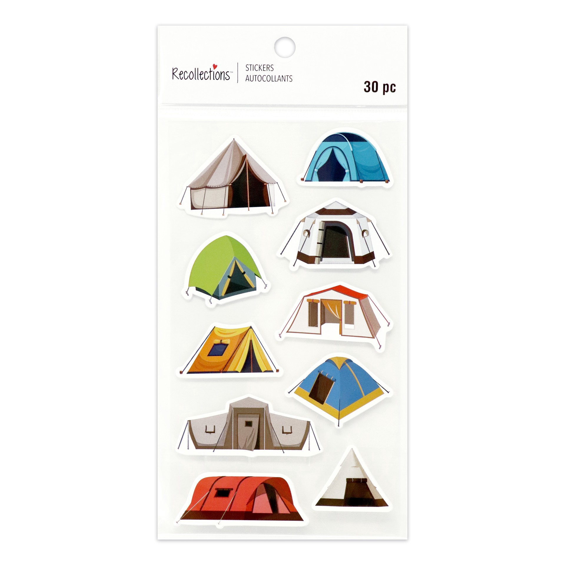 slide 2 of 3, Travel Tent Dimensional Stickers By Recollections, 6.8 in x 4.1 in
