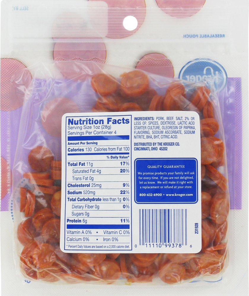 slide 2 of 2, Kroger Sliced Mini Pepperoni, 4 oz