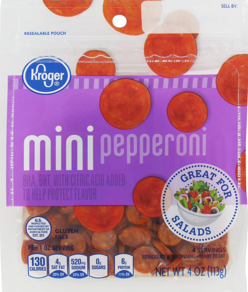 slide 1 of 1, Kroger Sliced Mini Pepperoni, 4 oz