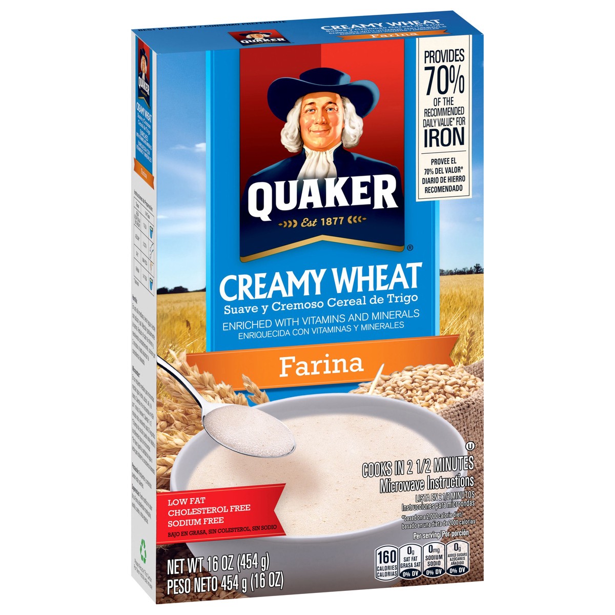 slide 2 of 3, Quaker Creamy Wheat Farina 16 Oz, 14 oz