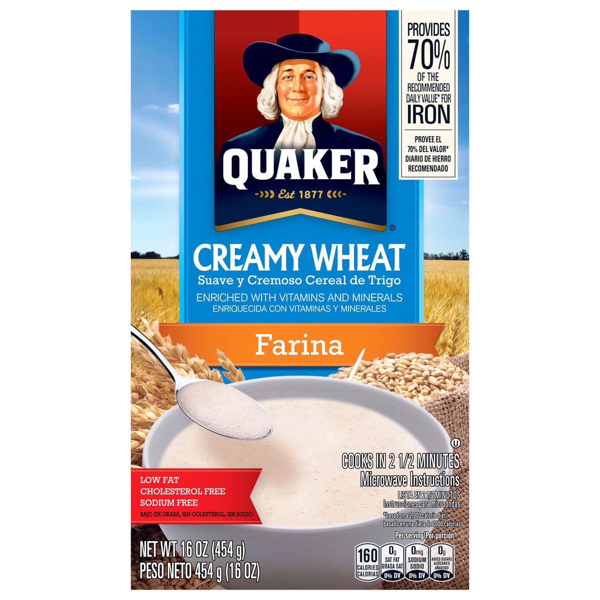 slide 1 of 3, Quaker Creamy Wheat Farina 16 Oz, 14 oz