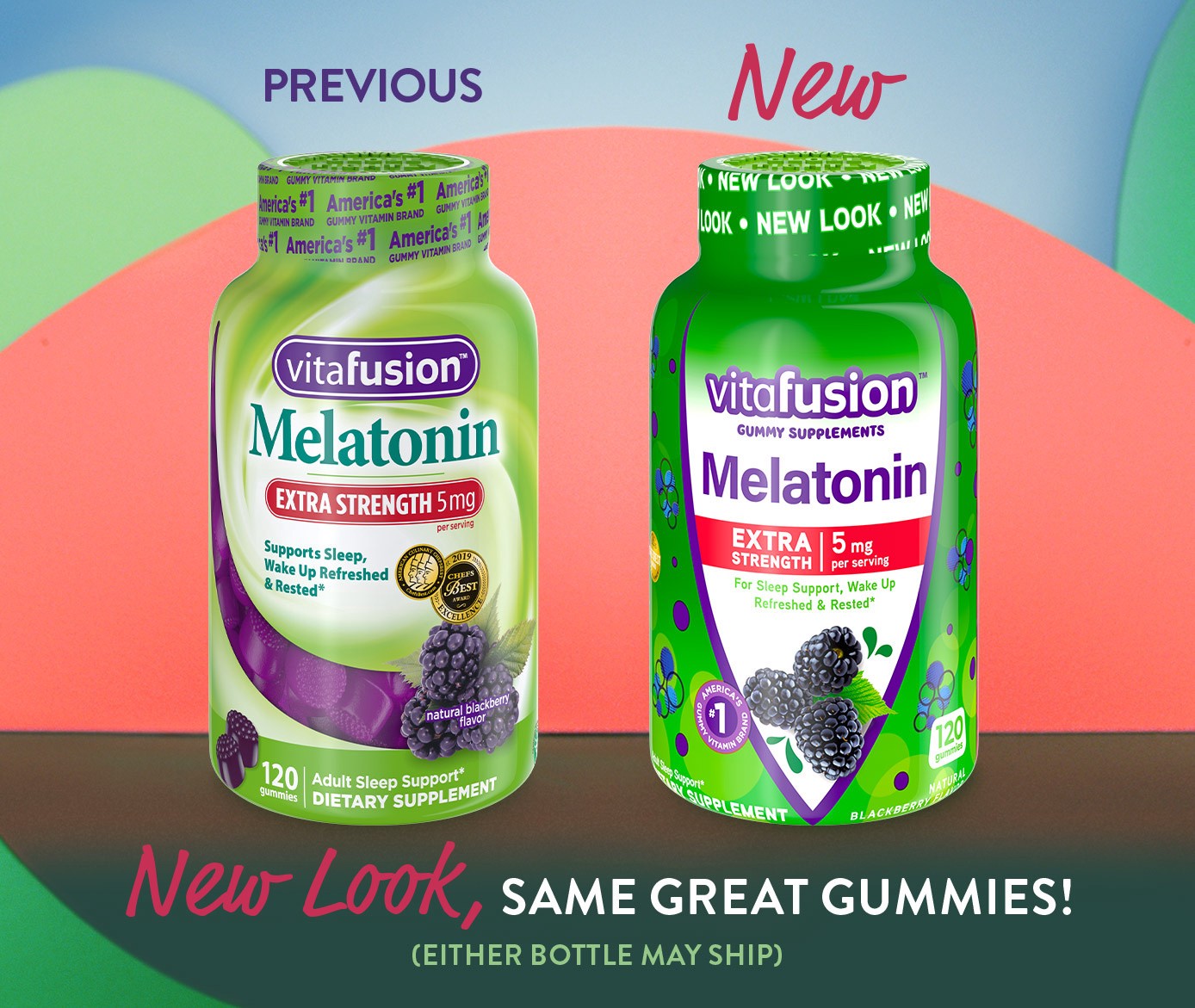 slide 4 of 4, vitafusion Extra Strength Melatonin Gummy Vitamins, 5mg, 120 ct Gummies, 120 ct