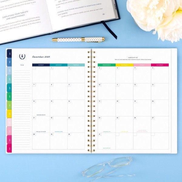 slide 7 of 9, 2025 Simplified By Emily Ley For At-A-Glance Weekly/Monthly Planner, 8-1/2"" X 11"", Happy Stripe, January To December, El32-905, 1 ct