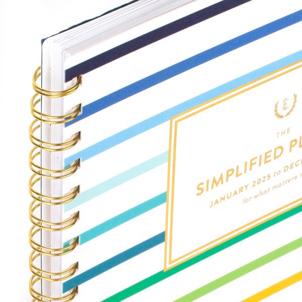 slide 5 of 9, 2025 Simplified By Emily Ley For At-A-Glance Weekly/Monthly Planner, 8-1/2"" X 11"", Happy Stripe, January To December, El32-905, 1 ct