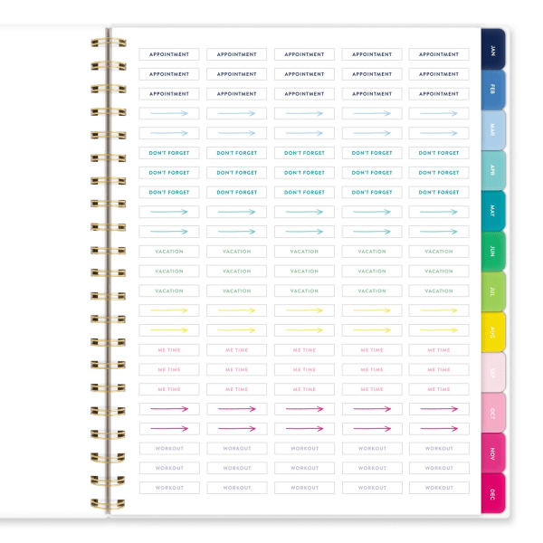 slide 4 of 9, 2025 Simplified By Emily Ley For At-A-Glance Weekly/Monthly Planner, 8-1/2"" X 11"", Happy Stripe, January To December, El32-905, 1 ct