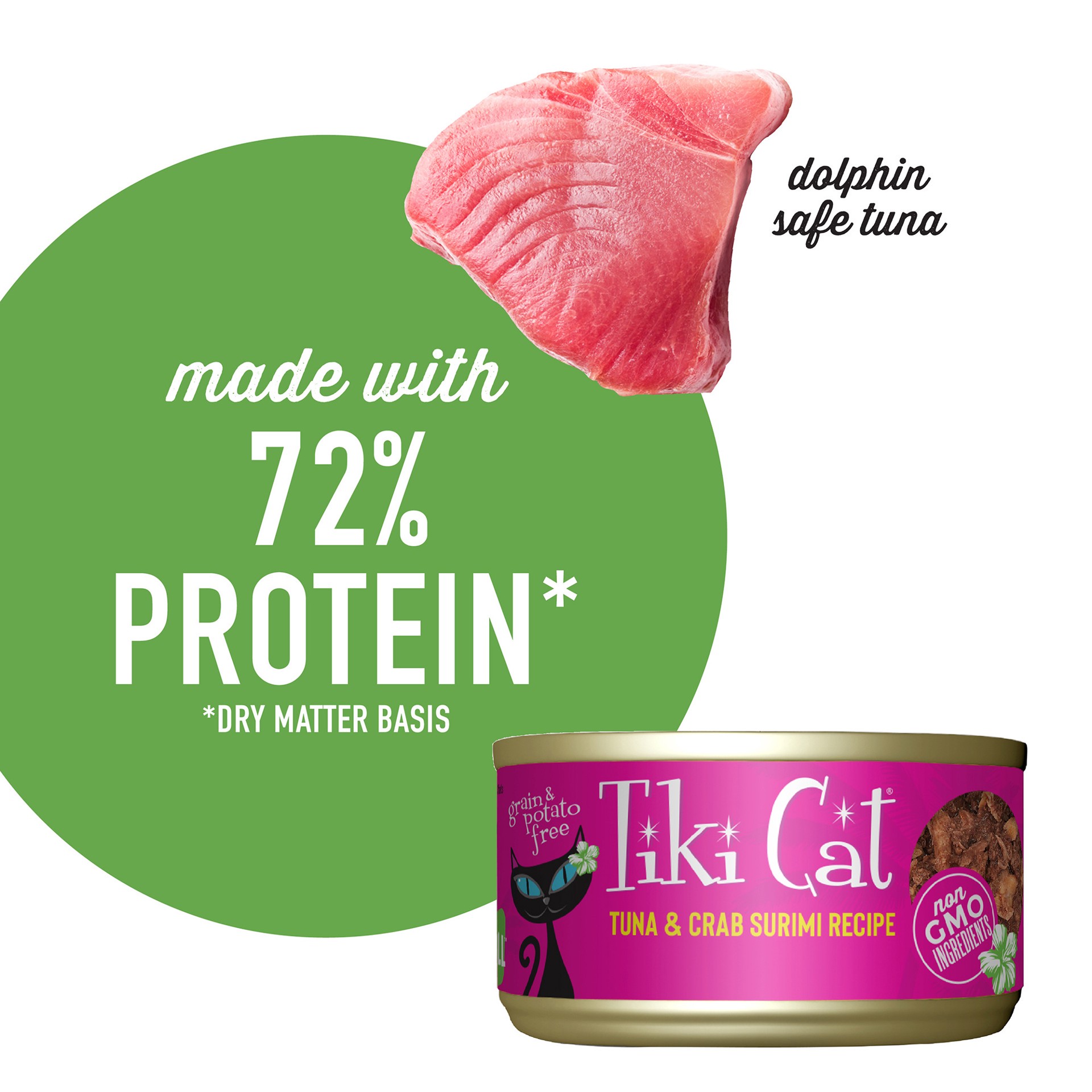 slide 3 of 8, Tiki Cat Grill Wet Cat Food, Tuna & Crab Surimi, 2.8 oz. Can, 2.8 oz