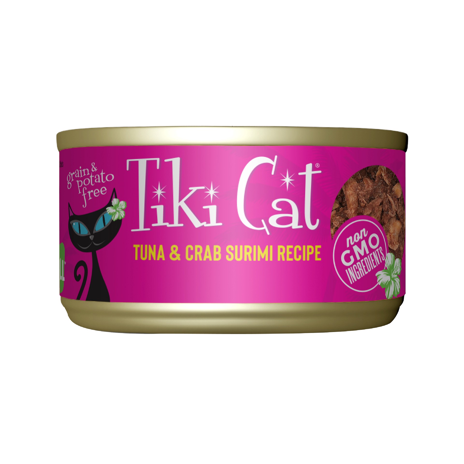 slide 1 of 8, Tiki Cat Grill Wet Cat Food, Tuna & Crab Surimi, 2.8 oz. Can, 2.8 oz