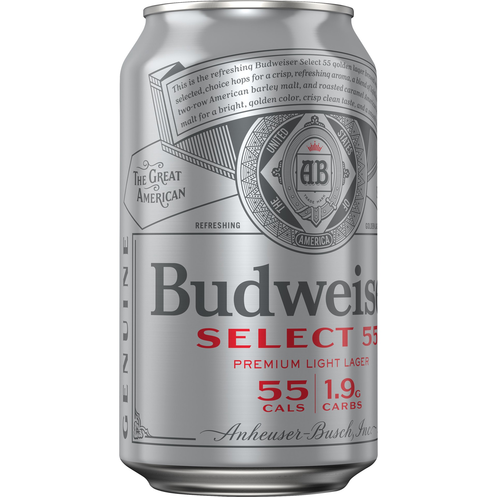 slide 2 of 2, Budweiser Select 55™ Light Beer, 12 fl. oz. Can, 12 fl oz