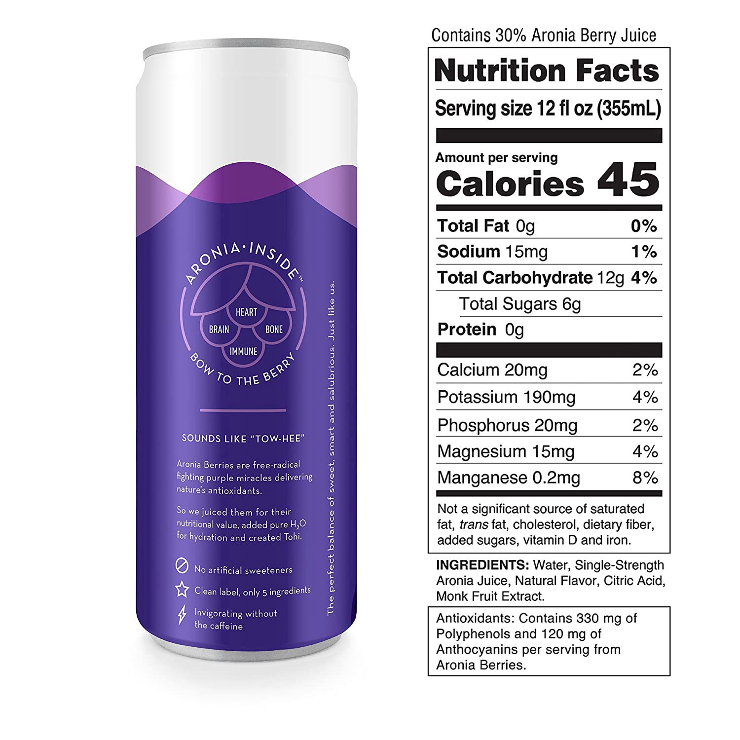 slide 2 of 2, Tohi Water Aronia Berry O - 12 fl oz, 12 fl oz