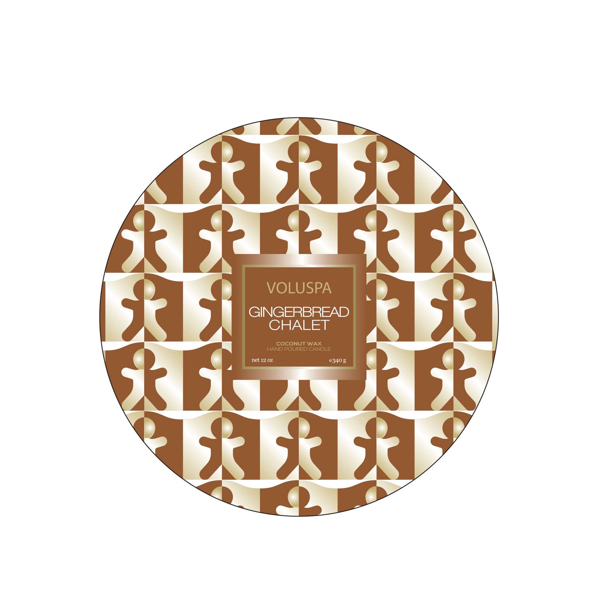 slide 1 of 1, Voluspa Gingerbread Chalet 3 Wick Tin Candle, 12 oz