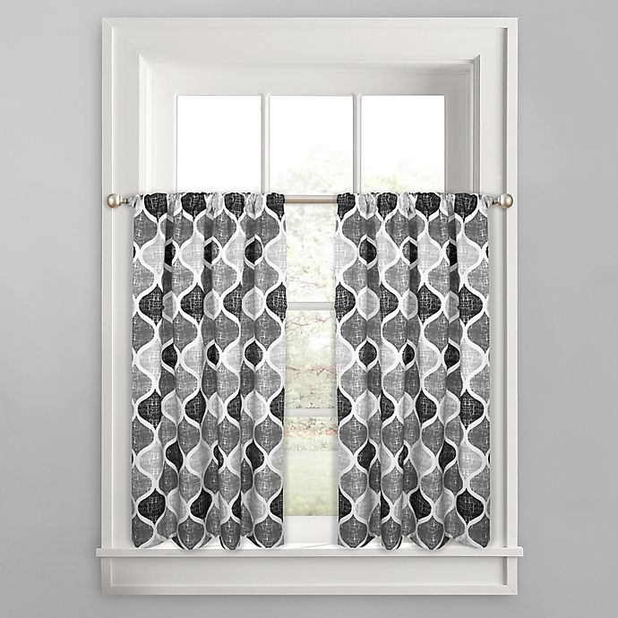 slide 1 of 3, Colordrift Priya Ogee Window Curtain Tier Pair - Grey, 45 in