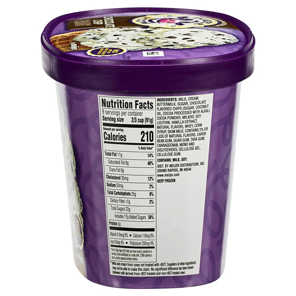 slide 8 of 9, Purple Cow Chocolate Chip Ice Cream, 1.5 qt, 1.5 qt