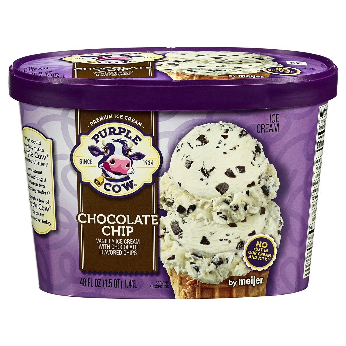 slide 1 of 9, Purple Cow Chocolate Chip Ice Cream, 1.5 qt, 1.5 qt