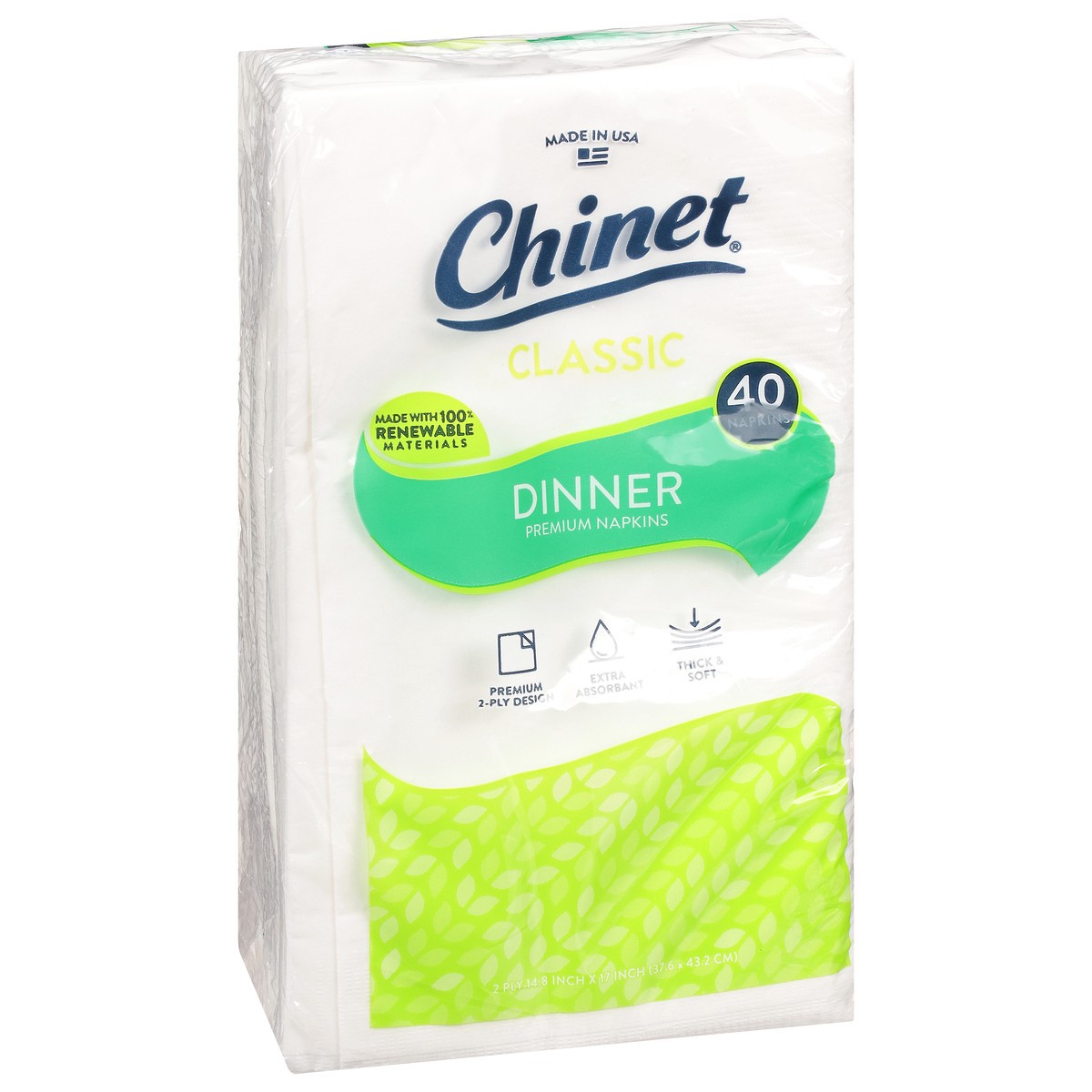 slide 9 of 11, Chinet 2 Ply Premium Classic Napkins 40 ea, 40 ct