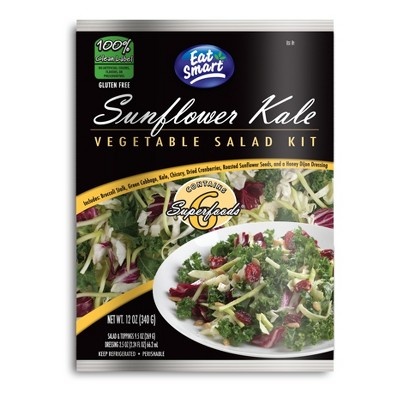 slide 1 of 4, Eat Smart Sunflower Kale Vegetable Salad Kit, 12 oz