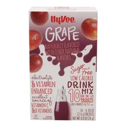 Hy-vee Simplylight, Grape Low Calorie Drink Mix To Go - 10 ct; 2 oz