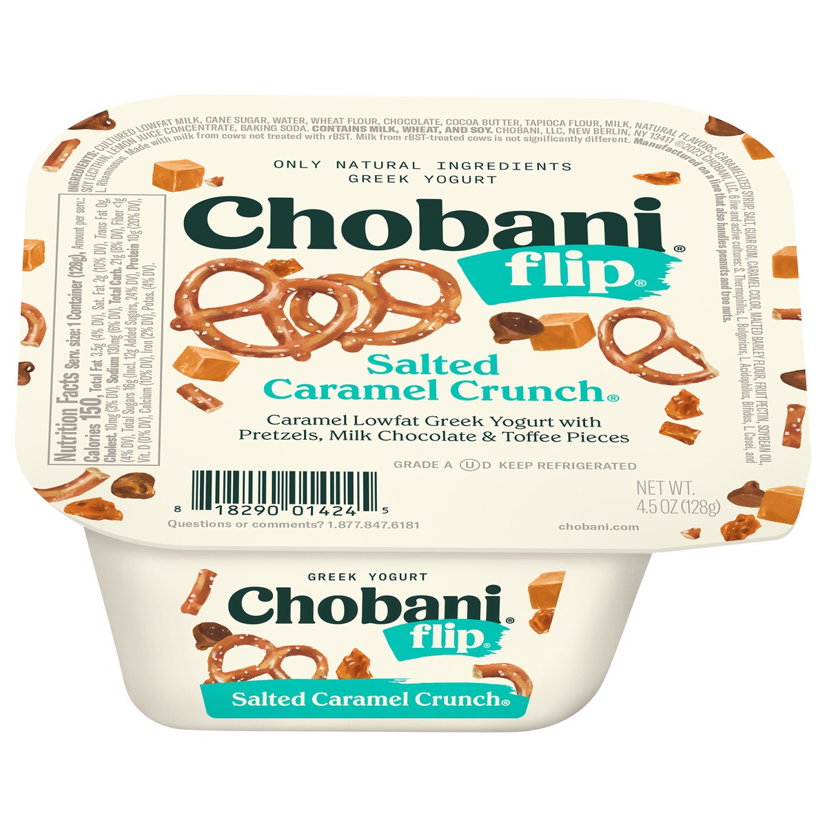 slide 1 of 69, Chobani Flip Low-Fat Salted Caramel Crunch with Chocolate & Toffee Greek Yogurt 4.5oz, 4.5 oz