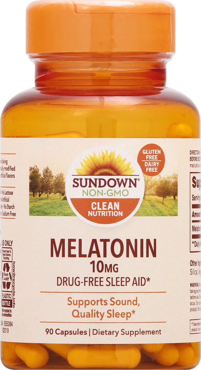 slide 4 of 11, Sundown Clean Nutrition 10 mg Capsules Melatonin 90 ea, 90 ct; 10 mg