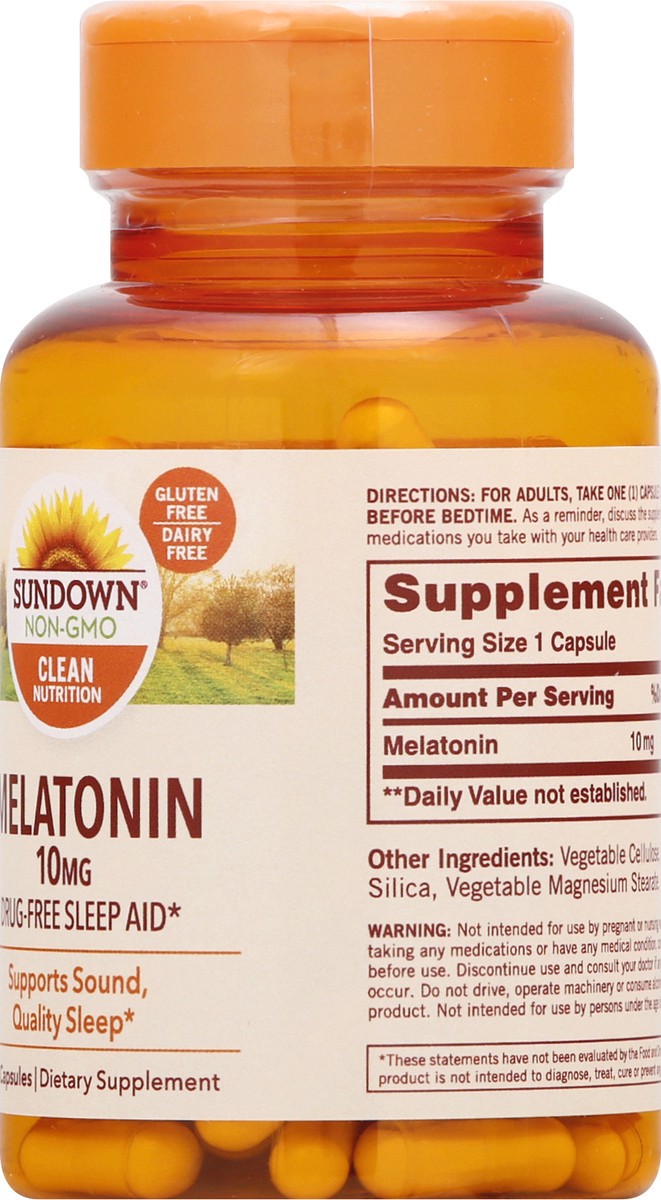 slide 11 of 11, Sundown Clean Nutrition 10 mg Capsules Melatonin 90 ea, 90 ct; 10 mg