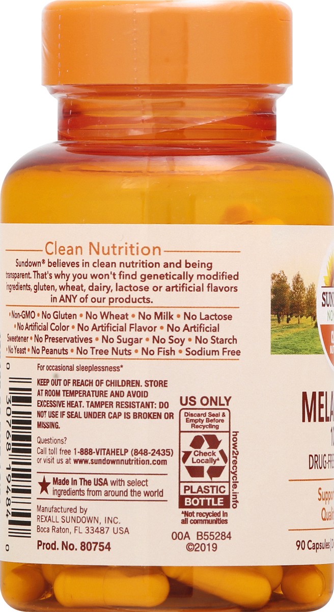 slide 2 of 11, Sundown Clean Nutrition 10 mg Capsules Melatonin 90 ea, 90 ct; 10 mg