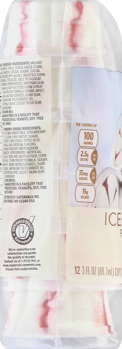 slide 5 of 7, Creamery Fudge Swirl & Strawberry Swirl Ice Cream Sundae Cups 12 - 3 fl oz Each, 12 ct