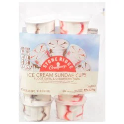 Creamery Fudge Swirl & Strawberry Swirl Ice Cream Sundae Cups - 12 x 3 fl oz