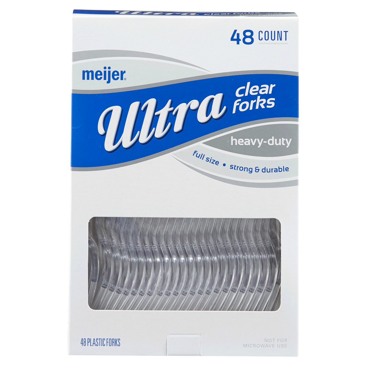 slide 1 of 1, Meijer Ultra Clear Plastic Forks, 48 ct