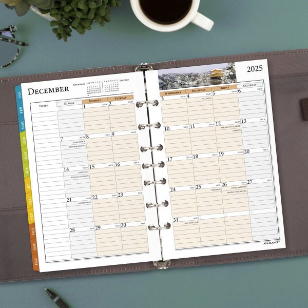slide 5 of 5, 2025 At-A-Glance Zenscapes Weekly/Monthly Planner Refill, 5-1/2"" X 8-1/2"", Scenic, January 2025 To December 2025, 281-285Y, 1 ct