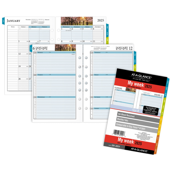slide 3 of 5, 2025 At-A-Glance Zenscapes Weekly/Monthly Planner Refill, 5-1/2"" X 8-1/2"", Scenic, January 2025 To December 2025, 281-285Y, 1 ct