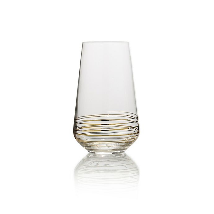 slide 1 of 2, Mikasa Electric Boulevard Highball Glasses - Gold, 4 ct