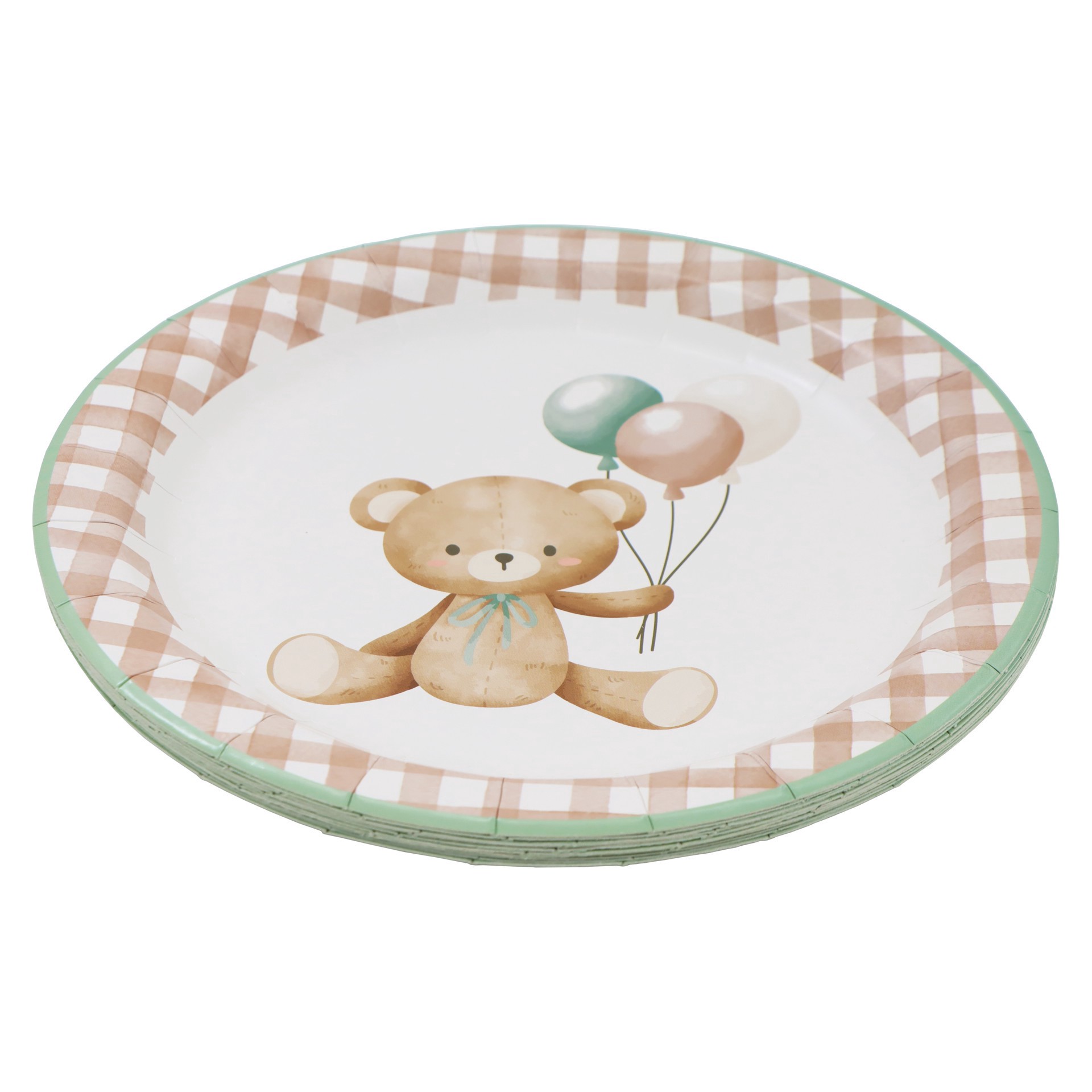 slide 2 of 2, 9" Teddy Bear & Gingham Dinner Plates, 10ct. By Celebrate It, 10 ct