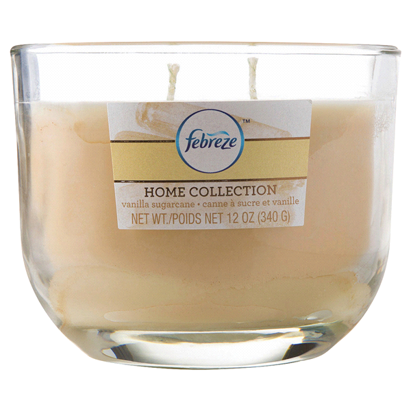 slide 1 of 1, Febreze Home Collection Vanilla Sugarcane Candle, 12 oz