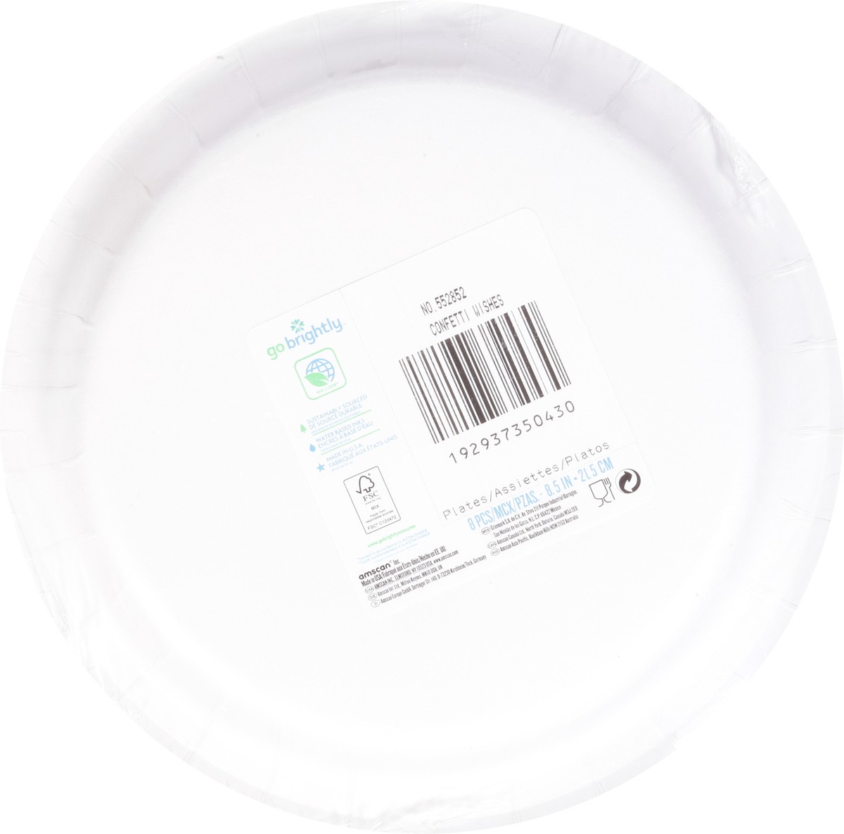 slide 4 of 11, Go Brightly Confetti Wishes Plates 8 ea, 8 ct