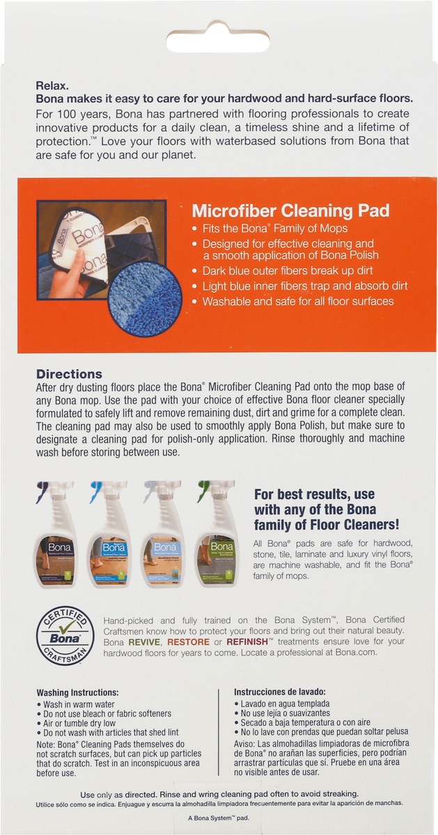 slide 5 of 9, Bona Microfiber Cleaning Pad For Multi-Surface Floors, 1 ct