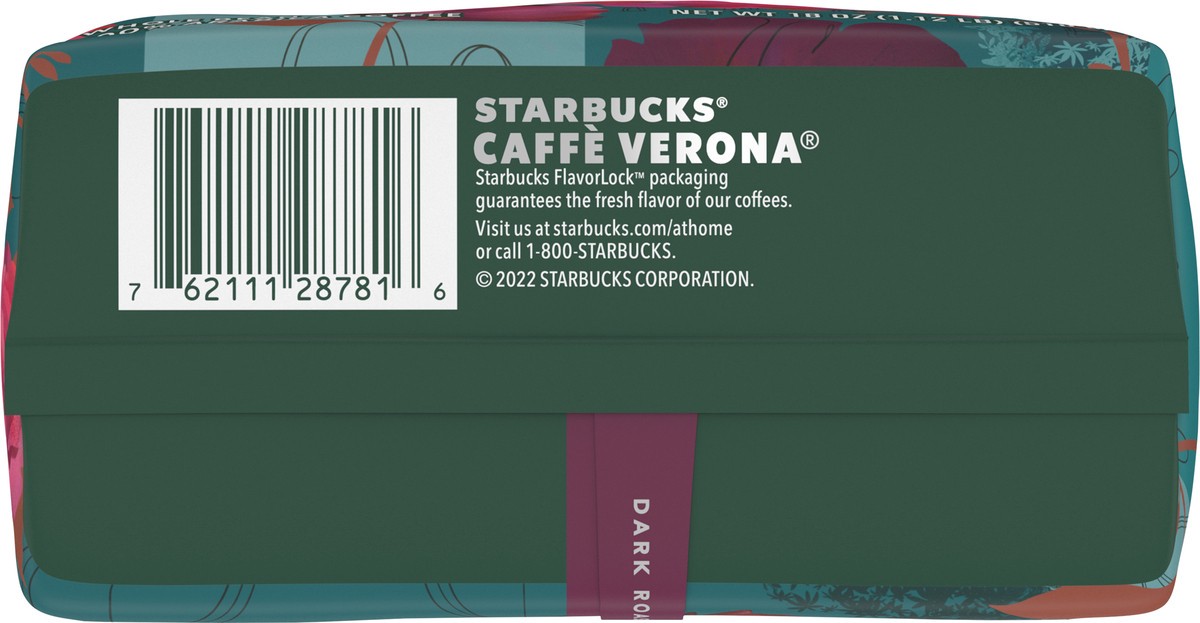 slide 8 of 9, Starbucks Whole Bean Coffee, Dark Roast Coffee, Caffè Verona, 100% Arabica, 1 bag (18 oz), 18 oz