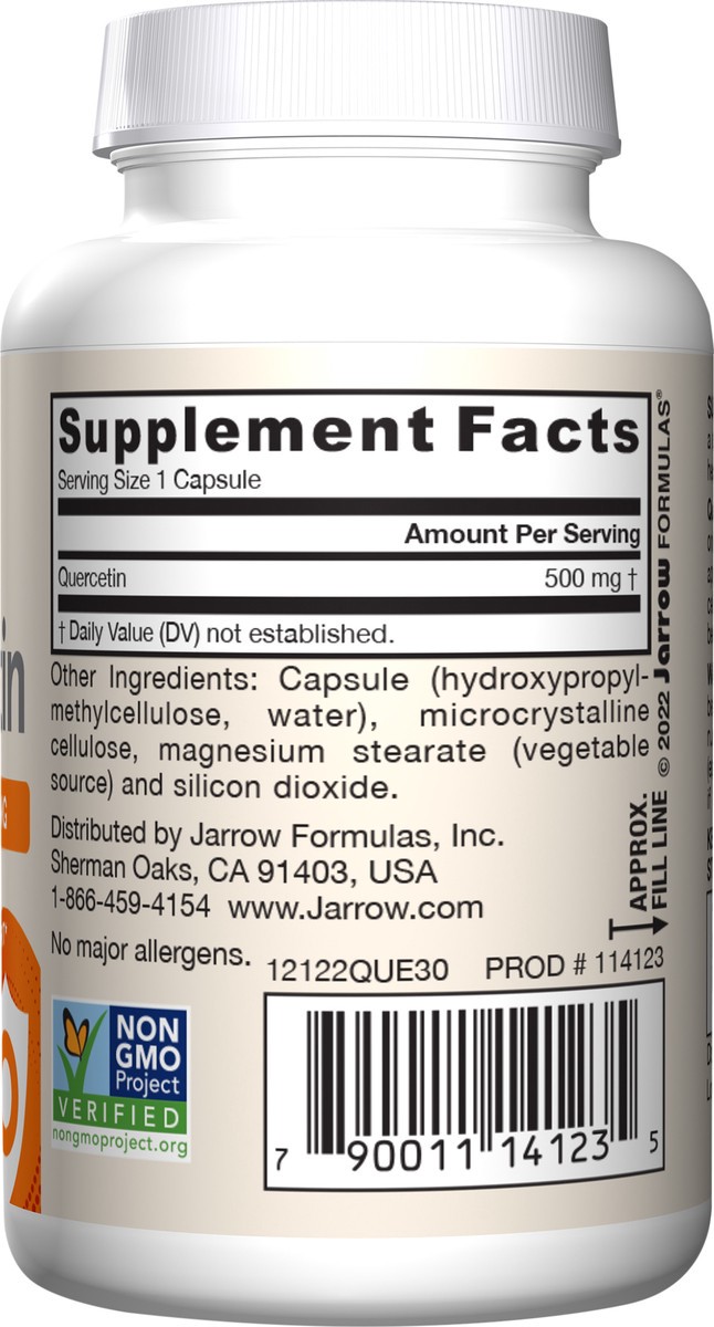slide 3 of 4, Jarrow Formulas Quercetin 500 mg - Bioflavonoid - Dietary Supplement - 30 Servings (Veggie Caps) - Supports Healthy Cellular Function, Cardiovascular Health, Immune Health & Response, 30 ct