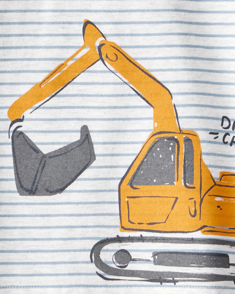 slide 3 of 3, Carter's Toddler 2-Piece Construction Striped Hooded Tee & Jogger Set Multi 5T, 2 pc